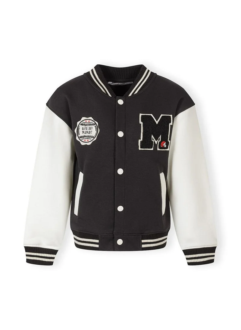 مينوتي Boys lightweight baseball jacket black contrast sleeves 2-14 years